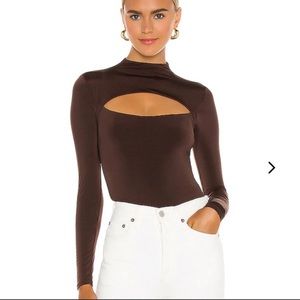 Lovers & Friends Electra cutout bodysuit in Brown